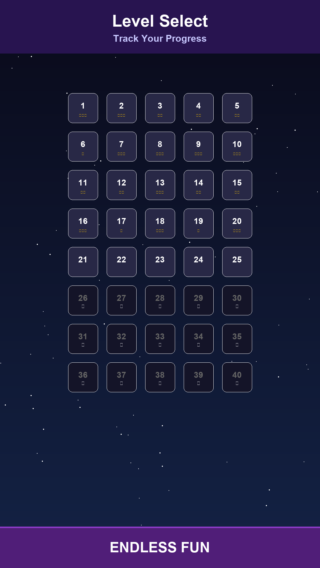 Level select screen